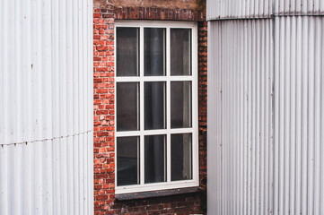 Window at old industry building 