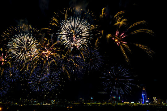 fireworks in the night sky