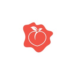 peach fruit icon vector illustrtion design