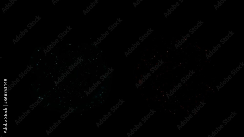 Poster three types shaped fireworks explosions unit in different colors displayed per pair isolated with bl