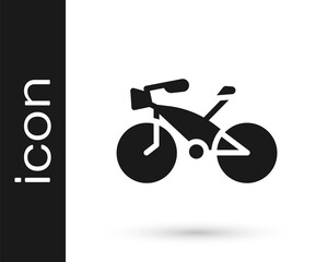 Black Bicycle icon isolated on white background. Bike race. Extreme sport. Sport equipment. Vector.