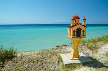 Miniature church traditional greek by the sea