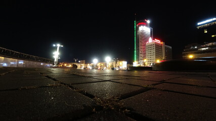 Fototapeta na wymiar View of the night center of Minsk