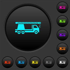 Crane truck dark push buttons with color icons