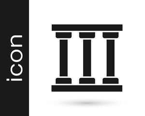 Black Prison window icon isolated on white background. Vector.