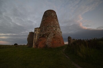 Sunset/night time at St Benet's Abbey, medieval ruins at Ludham on the Norfolk Broads