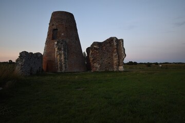 Sunset/night time at St Benet's Abbey, medieval ruins at Ludham on the Norfolk Broads