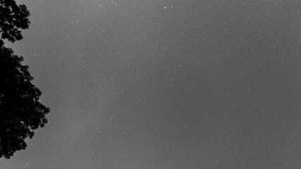 black and white starry night