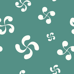 Seamless vector pattern with Basque cross Lauburu
