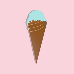 
heart of ice cream, pink background