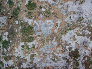 background old concrete wall with cracked peeling  paint, texture, grunge 