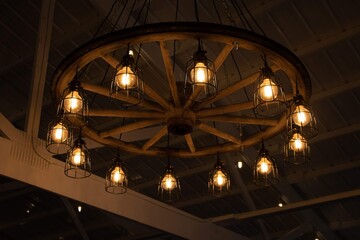 Fototapeta na wymiar rustic ceiling lamp