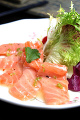  A Plate Of Japanese Style Salmon Salad