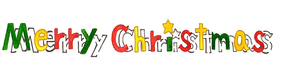 クリスマス用絵本風水彩バナー