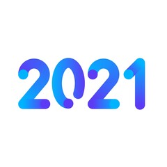 Happy New Year 2021 and Merry Christmas. Vector illustration with inscription 2021 for flyer, banner and greeting card.