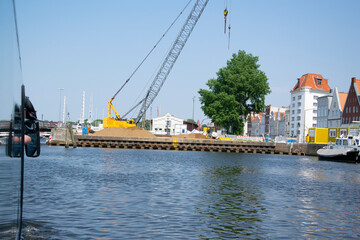 Fototapeta premium cranes in port