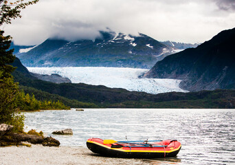 The Mendenhall glacier near Juneau, Alaska.