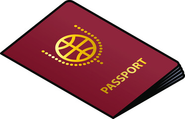 A red passport with gold lettering and crest.