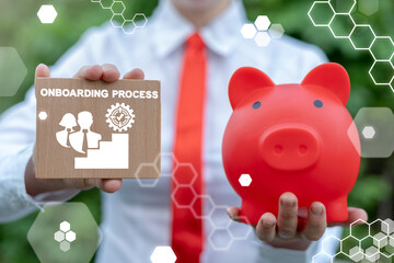 Onboarding Process Bank Business Concept. Onboard Banking Career Goal.