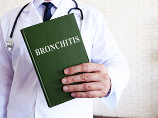 Bronchitis is shown on the conceptual medical photo