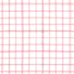 Gingham seamless pattern. watercolor strokes texture for textile: shirts, plaid, tablecloths, clothes, blankets, paper, makeup. vector checkered summer print