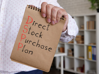 Direct Stock Purchase Plan DSPP is shown on the conceptual business photo