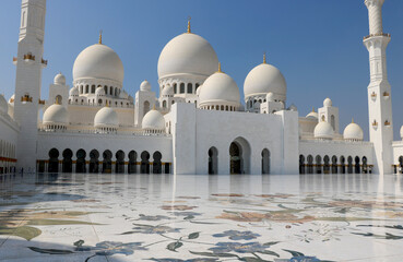 Famous Sheikh Zayed mosque in Abu Dhabi, United Arab Emirates