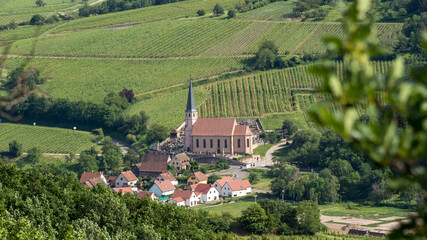 Old church in the village in summer