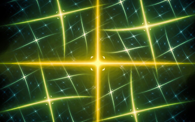 abstract illustration of a fantastic star with many rays on a black background