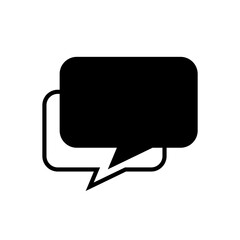Fototapeta premium speech bubble square isolated on white, speech balloon sign of communication symbol, black and white speech bubble for talk text, balloon message icon, dialog chatting graphic for icon talk