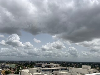Fototapeta premium storm over the city Santo Domingo