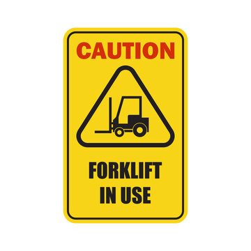 caution warning to handle your forklift vehicle in your industry, sign symbol. vector illustration