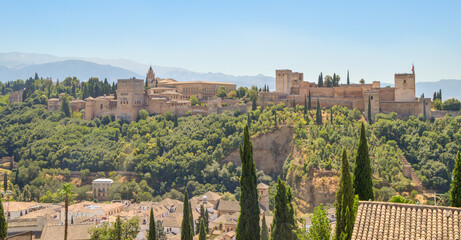 The Alhambra seen from the viewpoint of San Miguel.