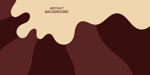 Abstract background, poster, banner. Composition of amorphous forms, liquid brown and beige shapes. Vector color illustration in flat style.