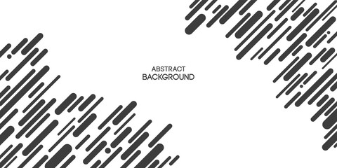 Abstract background of chaotic diagonal lines, rounded stripes, poster, banner. Abstract geometric composition. Trendy design. Vector monochrome illustration in flat style.