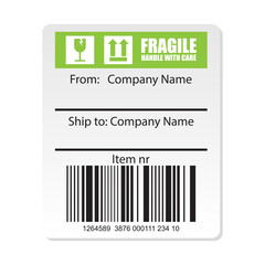 shipping barcode label sticker for shipping company. vector illustration