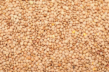 Heap of raw lentils as background