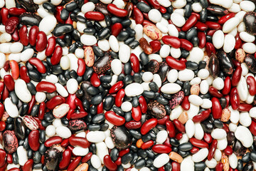 Heap of raw beans as background