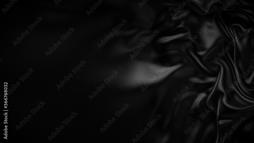 Poster luxury black cloth texture abstract background with copy space. smooth elegant black silk with folds