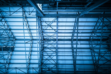 Metal building structure of factory roof