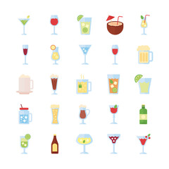 bundle of drinks collection set icons