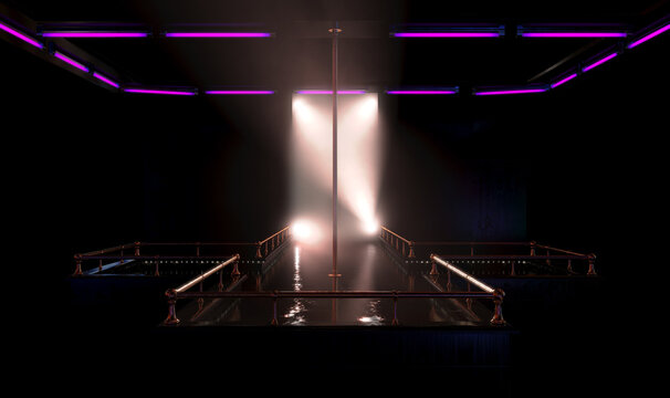 Strip Club Stage And Lights