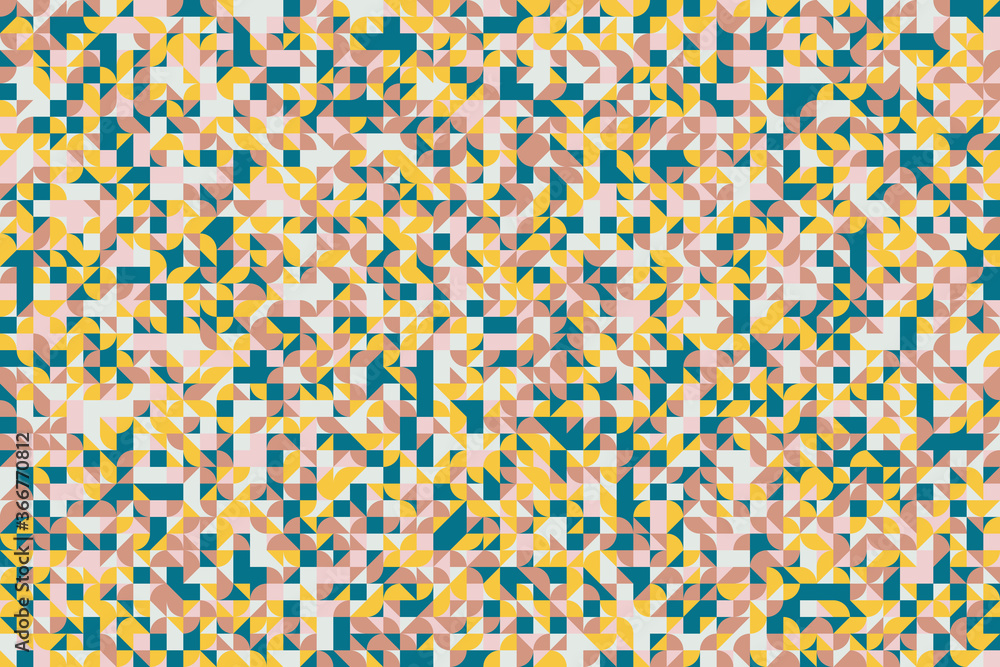Aufkleber abstract geometric pattern with square, triangular and round elements. vector multicolor background 
