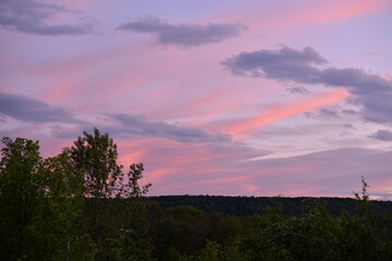 colorful clouds in the sky at sunset