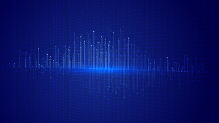 Glowing dots and lines make up the abstract background of network technology big data.
