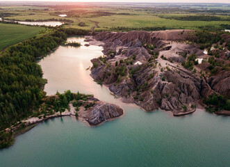 Aerial view of Konduki, Romancevskie gory in Tula Oblast, Russia