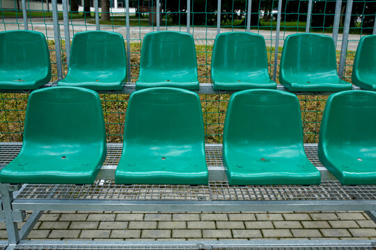 Empty Green Stadium Seats