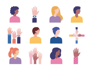 bundle of diversity people set icons