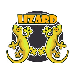 gecko lizard character isolated on white background.  vector illustration