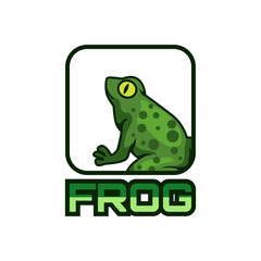 green frog logo isolated on white background. vector illustration
